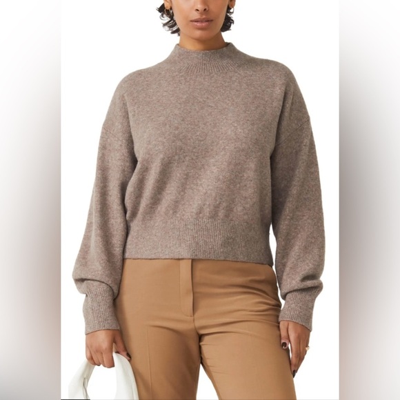 & OTHER STORIES Taupe mock neck Wool blend sweater size S - Picture 15 of 16